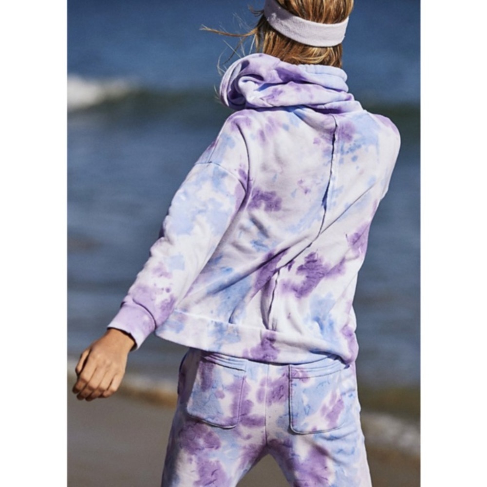 (A5) NEW Free People Movement Purple Tie Dye Work It Out Hoodie, Sz Small, NWOT - Picture 6 of 14